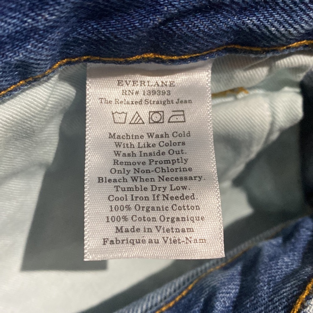 NWT EVERLANE The Relaxed Straight Jean Organic Cotton - Picture 9 of 9
